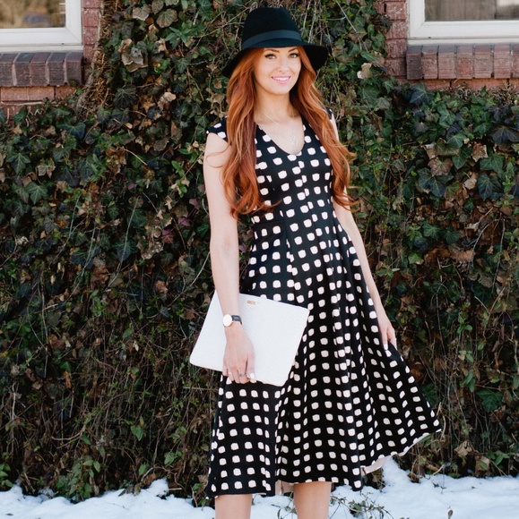 ASOS Polka Dot Midi Dress - Picture 1 of 10